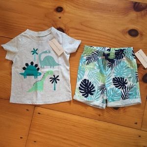 NWT 2 piece dinosaur 12 mo outfit
